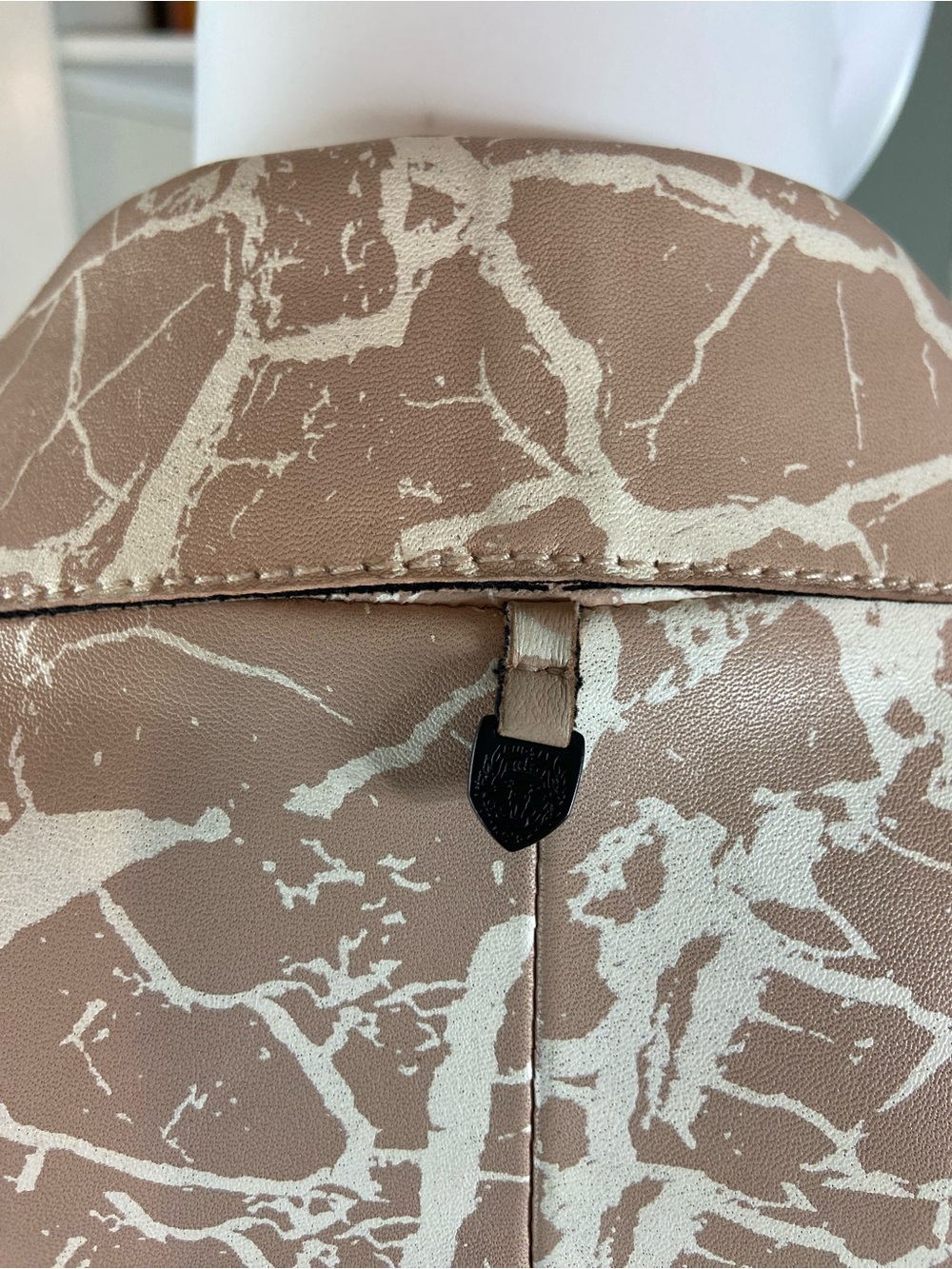 RUDSAK Beige-Pink Cream Cracked Lambs Leather Moto Jacket - Picture 9 of 15